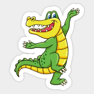 Dancing crocodile cartoon character Sticker